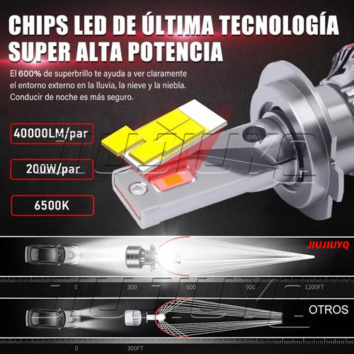 Kit De Faros Led 40000lm Para 2008-2019 Mercedes-benz C300 Foto 2