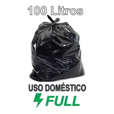 Saco De Lixo Preto 100 Litros Com 100 Unidades Cor Preto