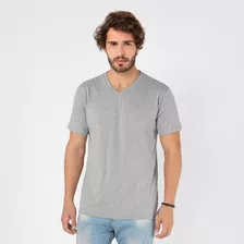 Camiseta Masculina Básica Comfort Gola V Marinho