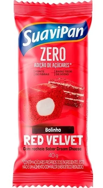 Bolinho Sabor Red Velvet Recheio Cream Cheese Suavipan 40g.