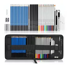 Kit Para Dibujo Lápices De Madera 40 Piezas Profesional Set