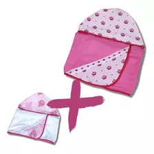 Kit 2x Toalha De Banho Bebê Atoalhada Com Capuz Para Meninas