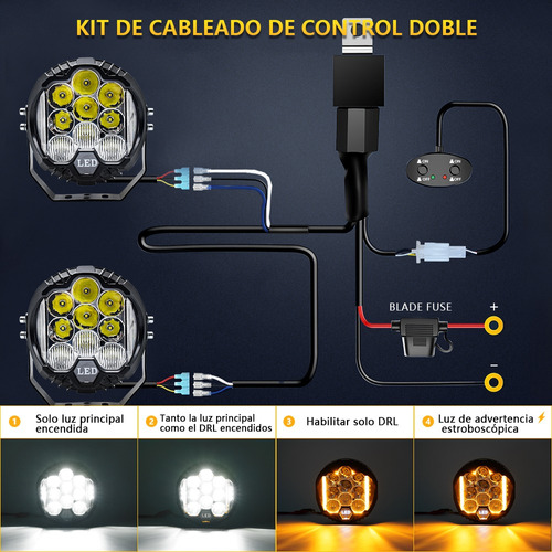 Par 90w Faros Redondos Led Superpotente Tipo Baja 7 Pulgadas Foto 4