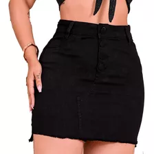 Saia Jeans Mini Cintura Alta Top