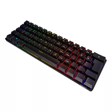 Teclado Mecanico 60% Preto Rgb Switch Marron Cabo Removivel