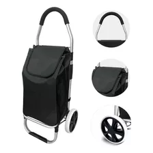 Carro De Compras Plegable Con Ruedas Negro