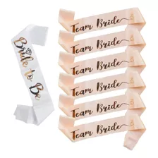 7 Faixas : 1 Bride To Be + 6 Team Bride Rose Gold