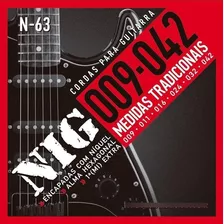 Cuerdas Para Guitarra Electrica Nig N-63 9-42 Niquel