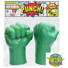 Par Luva Hulk Plástico Verde Heróis Infantil Vingadores