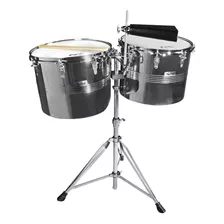 Lt-256cd Timbales New Beat 14 Y 15 PuLG Atril Doble Solera