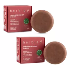 Kit 2 Sabonete Intimo Barra Mulher Herbia 35g Equilibra Ph