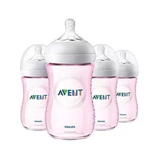 Biberón Natural Philips Avent, Rosa, 9 Oz, Paquete De 4, Scf