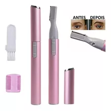 Caneta Sobrancelha Mini Depilador Elétrico Aparador Pelos Cor Rosa