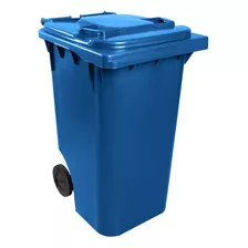 Lixeira Carrinho Coletor 240 Litros Contentor De Lixo Cor Azul