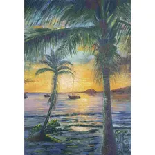 Quadro Pintura Oleo Sobre Tela Decoracao Praia Dos Coqueiros