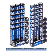 Pilha Aaa 24un + Aa 24un Panasonic Kit 48 Pilhas