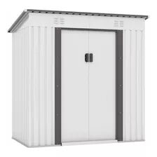 Cobertizo De Almacenamiento Aire Libre Metal 6x4ft Blanco