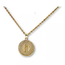 Medalla Santa Muerte Chapa Oro 18k Alta Calidad + Cadena 