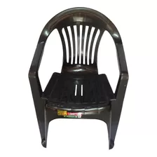 Kit 5 Cadeira Plástica Preta Poltrona Carga Máxima 182kg Cor Sem-informacao