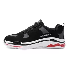 Zapatillas Negras Suela Blanca Y Rojo One Fashion Shein