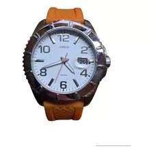 Reloj Hombre Guess | I65216g3 | Original Outlet Oportunidad! Color De La Correa Naranja Color Del Bisel Plateado Color Del Fondo Blanco