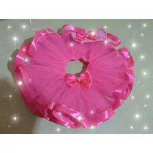 1 Saia Rosa Pink Tutu Fantasia Mêsversario Ou Aniversário 