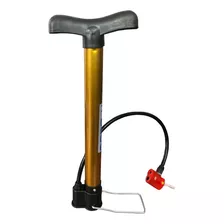 Bomba Para Encher Pneu Bike Bicicleta Bola Boia Vertical Cor Dourado