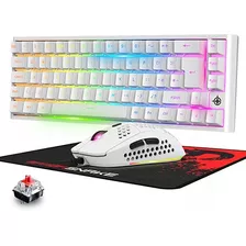 60% Teclado Mecánico Para Juegos Y Mouse De Panal De Abeja.