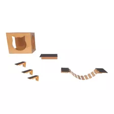 Playground Para Gato 6 Pcs Ponte Prateleira Degrau Toca