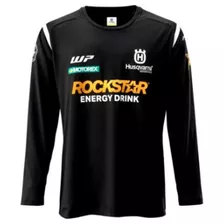 Playera Husqvarna Rockstar Manga Larga