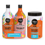 Kit Shampoo E Condicionador 1l + Máscara 1kg Sos Hidratação Com Óleo De Rícino Linha De Tratamento Cabelos Danificados