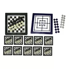 Kit 10 Jogo De Dama E Trilha Tabuleiro Plastico 24cm Atacado