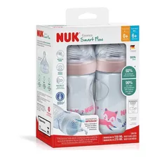 Kit 2 Mamadeira Nuk Smart Flow 150ml E 270ml De 0 A 18 Meses Cor Rosa