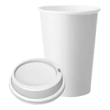 Vaso Blanco De Polipapel 12 Oz. (355cc.) Con Tapa X 100 Uni.