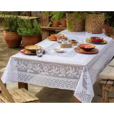 Toalha De Mesa De Renda 4 Lugares Coqueiro Branca 1,60x1,60