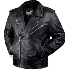 Chaqueta De Motociclista De Cuero Hwk Talla L Ver Desp.