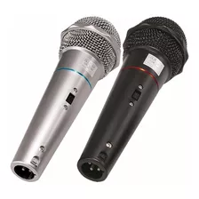 Microfone Karaoke Semiprofissional Csr 505 Vocal Com Fio Par Cor Preto/prata