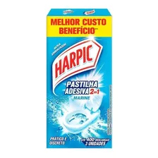 Detergente Sanitario Pastilha Adesiva Marine Harpic 3unid