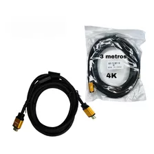 Cable Hdmi 2.0 4k Enchapado En Oro Mallado Nylon - 3 Metros