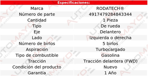 1 - Maza De Rueda Del Izq/der Rodatech Sonata L4 1.6l 15-19 Foto 5