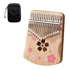 Kalimba 17 Teclas Flores De Cerezo Preciosa+funda Arce 