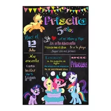 Kit Imprimible Pizarra Little Pony Textos Editables- S