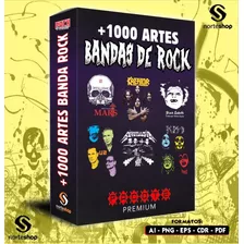 Pack + 100 Artes Estampas Sublimação Camisa Bandas De Rock