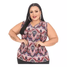 Kit Atacado 5 Blusa T-shirt Moda Plus Size Feminina Camiseta