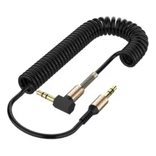 Cable Auxiliar Audio Estereo 3.5 Mm Negro Resistente Espiral