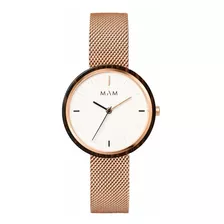 Reloj Mujer Mam 664 Cuarzo Pulso Rosado En Acero Inoxidable