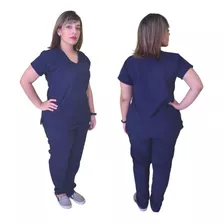 Pijamas Enfermagem - Azul Marinho (2 Blusas + 1calça)