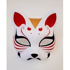 Mascara Kitsune 100% Artesanal Amor De Gata Anime Oni