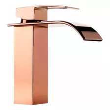 Torneira Cascata Banheiro Lavabo Monocomando Rose Gold Luxo