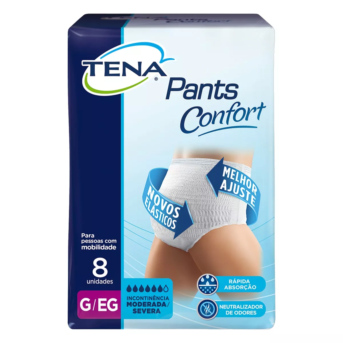 Fraldas Para Adultos Tena  Descartável Pants Confort G/eg X 8 U